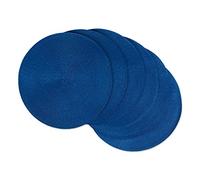 DII Classic Woven Tabletop Collection, Indoor/Outdoor Placemat Set, Round, 15" Diameter, Nautical Blue, 6 Piece