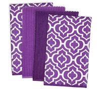 DII Cleaning Collection Multi-Purpose Microfiber, Eggplant Lattice, Dishtowel Set