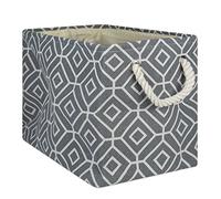 DII Collapsible Polyester Storage Bin, Stained Glass, Gray, Medium Rectangle