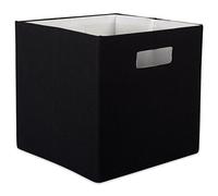 DII Collapsible Polyester Storage Cube, Solid, Lightweight and Durable, Small Square, 11x11x11", Black