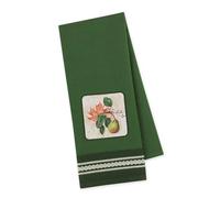 DII Cotton Kitchen Dish Towel with Lace Trim, 18x28 inches, Autumn Design (Pear)