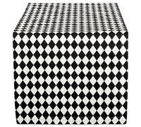 DII Cream Print Table, Black Harlequin, 108" x 14" (Runner)