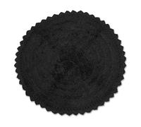 DII Crochet Collection Reversible Bath Mat, Round, 27.5" Diameter, Black