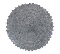 DII Crochet Collection Reversible Bath Mat, Round, 27.5" Diameter, Gray