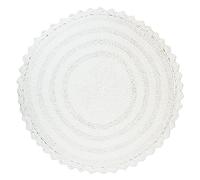 DII Crochet Collection Reversible Bath Mat, Round, 27.5" Diameter, White