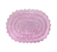DII Crochet Collection Reversible Bath Mat, Small Oval, 17x24, Mauve