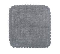 DII Crochet Collection Reversible Bath Mat, Square, 24x24, Gray
