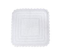 DII Crochet Collection Reversible Bath Mat, Square, 24x24, White