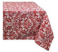 DII Damask Cotton Tablecloth, 60x84, Red