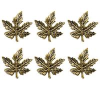 DII Decorative Napkin Ring Set, Brass, Gold Maple Leaf, 2.25" Diameter