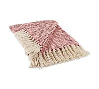 DII Diamond Throw Collection Cotton Woven, 50x60, Barn Red