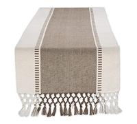 DII Dobby Stripe Woven Table Runner, 13 x 72-inch, Brown
