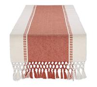 DII Dobby Stripe Woven Table Runner, Cotton, Spice, 13 x 72 cm