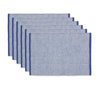 DII Eco-Friendly Fine Ribbed Collection Tabletop, Placemat Set, 13x19, French Blue 6 Piece