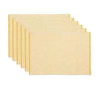 DII Eco-Friendly Fine Ribbed Collection Tabletop, Placemat Set, 13x19, Honey Gold 6 Piece
