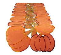 DII Fall Basics Collection Tabletop, Table Runner, 14x108, Embroidered Pumpkins