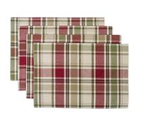 DII Fall & Thanksgiving Dining Table Décor Reusable Cotton Fabric, Placemat Set, 13x19, Rustic Homespun Plaid, 4 Piece