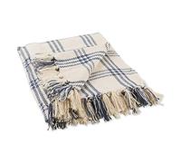 DII Farmhouse Plaid Collection Cotton Throw Blanket, 50x60, French Blue