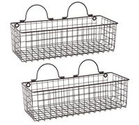 DII Farmhouse Vintage Décor, Wire Wall Basket, Medium, Bronze, 2 Piece