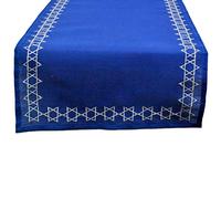 DII Festival of Lights Celebration Décor, Polyester, Star of David, Table Runner, 14x70