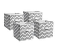 DII Foldable Fabric Storage Containers (Set of 4), Small (4), Gray, 4 Count