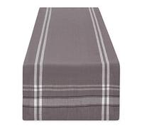 DII French Stripe Dining Table Collection Farmhouse Style Table Runner, 14x72 Inches, Gray Chambray