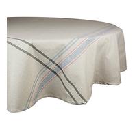 DII French Stripe Dining Table Collection Farmhouse Style Tablecloth, 70 Inches Round, Taupe/Gray