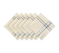 DII French Stripe Tabletop Collection Farmhouse Style Dining Table Linen Napkin Set, 20x20, Taupe/Blue, 6 Piece
