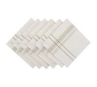 DII French Stripe Tabletop Collection Farmhouse Style Dining Table Linen Napkin Set, 20x20, White Chambray, 6 Piece