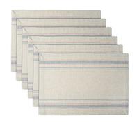 DII French Stripe Tabletop Collection Farmhouse Style Dining Table Linen Placemat Set, 13x19, Taupe/Gray, 6 Piece