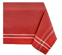 DII French Stripe Tabletop Collection Farmhouse Style Dining Table Linen Tablecloth, 60x104, Red Chambray