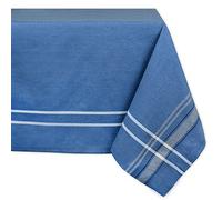 DII French Stripe Tabletop Collection Farmhouse Style Dining Table Linen Tablecloth, 60x84, Blue Chambray