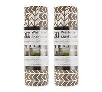 DII Fridge & Shelf Liner Collection Non-Adhesive, Cut to fit, Machine Washable, 12x20, Mushroom Herringbone, 2 Piece