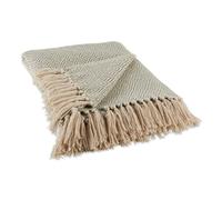 DII Fringed Stripe Tabletop, Cotton, Artichoke, 50x60
