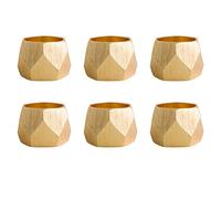 DII Geometric Napkin Ring Set, Paper Metal, Triangle Band Gold, 1 Count (Pack of 6)
