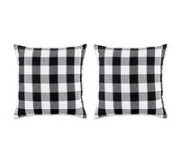 DII Gingham/Check Kitchen & Home Décor, Fabric, Black & White, 20" x 20" (Pack of 2)