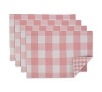 DII Gingham Check Tabletop Collection, Pink, Placemat Set