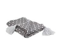 DII Gray Diamond Lattice Woven Throw, 50x60,