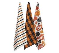 DII Decorative Spooky & Fun Cotton Printed Dishtowel Set, Pumpkin Boo, 18x28
