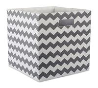 DII Hard Sided Collapsible Fabric Storage Container for Nursery, Offices, & Home Organization, (13x13x13") - Chevron Gray