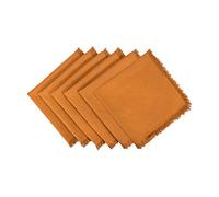 DII Heavyweight Fringed NP Solid S/6 Pumpkin Spice, 20" x 20" (Set of 6)