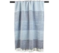 DII Herringbone Striped Collection Cotton Throw Blanket, 50x60, Blue
