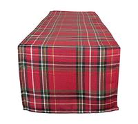 DII Holiday Dining Table & Kitchen Décor Metallic Fabric, Christmas Table Runner, 14x108, Red Tartan Plaid