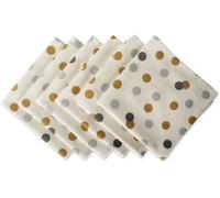 DII Holiday Dining Table Linen Metallic Fabric Kitchen Décor, Christmas Napkin Set, 20x20, Silver & Gold Polka Dot Confetti, 6 Piece