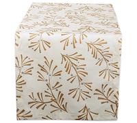 DII Holiday Dining Table Linen Metallic Fabric Kitchen Décor, Christmas Table Runner, 14x72, Gold Holly Leaves
