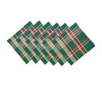 DII Holiday Kitchen and Table Décor Christmas Cloth Square Napkin Set, Dark Green Plaid, 6 Count