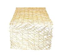 DII Holiday or Event Decor, Wood, Gold, Reversible Table Runner, 14x72