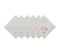 DII Holiday Tabletop Collection, Cotton, Sparkle Snowflakes, Napkin S/6