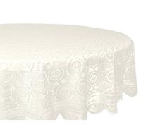 DII Home Essentials 100% Polyester, Machine Washable, Shabby Chic, Vintage Tablecloth or Overlay 63" Round, Vintage Lace Cream