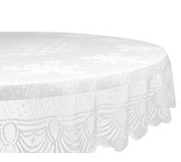 DII Home Essentials 100% Polyester, Machine Washable, Shabby Chic, Vintage Tablecloth or Overlay 63" Round, Floral Lace